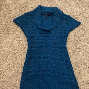 Blue Wool Sweater Dress